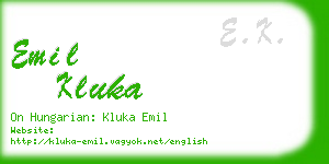 emil kluka business card